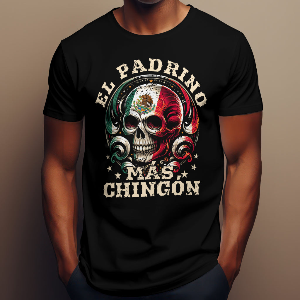 Personalized Mexican Heritage Skull Tee – Custom El Papa, Padrino, Abuelo, or Hermano Design