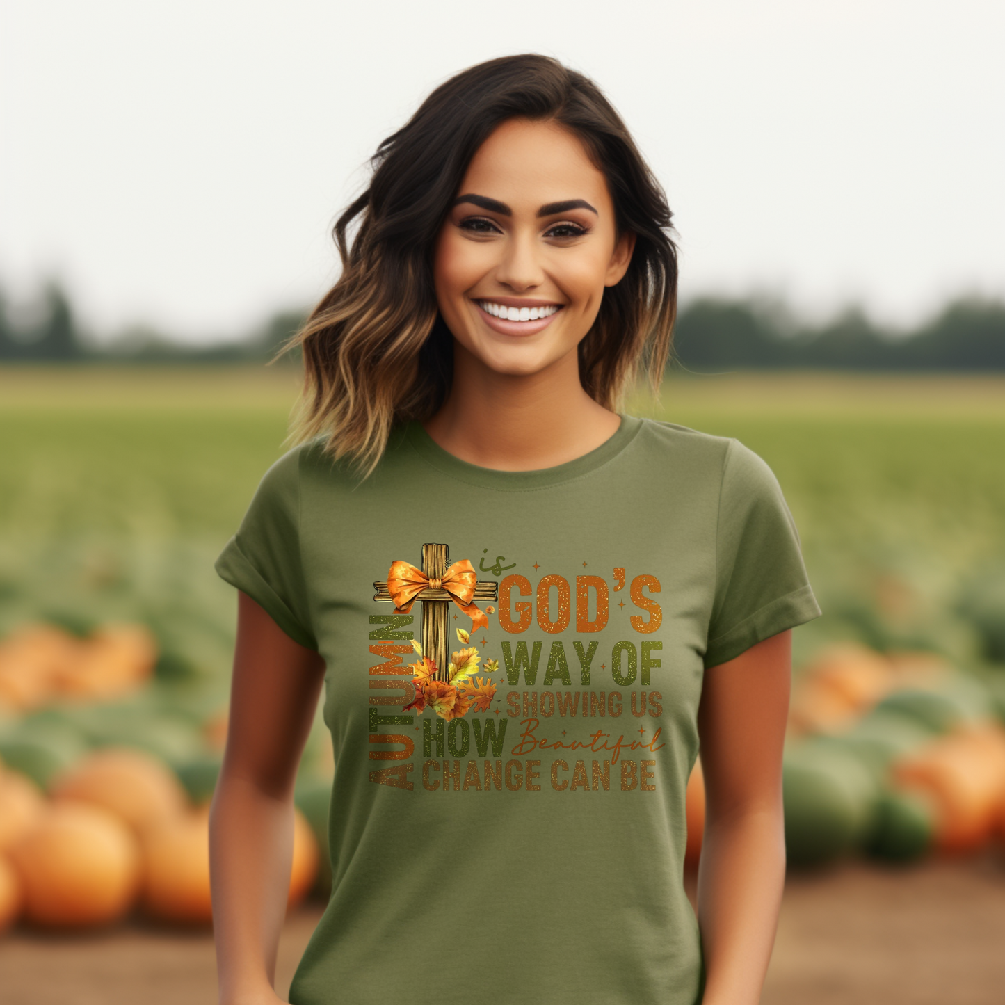 Faithful Harvest: Autumn-Inspired Christian Women's Shirt