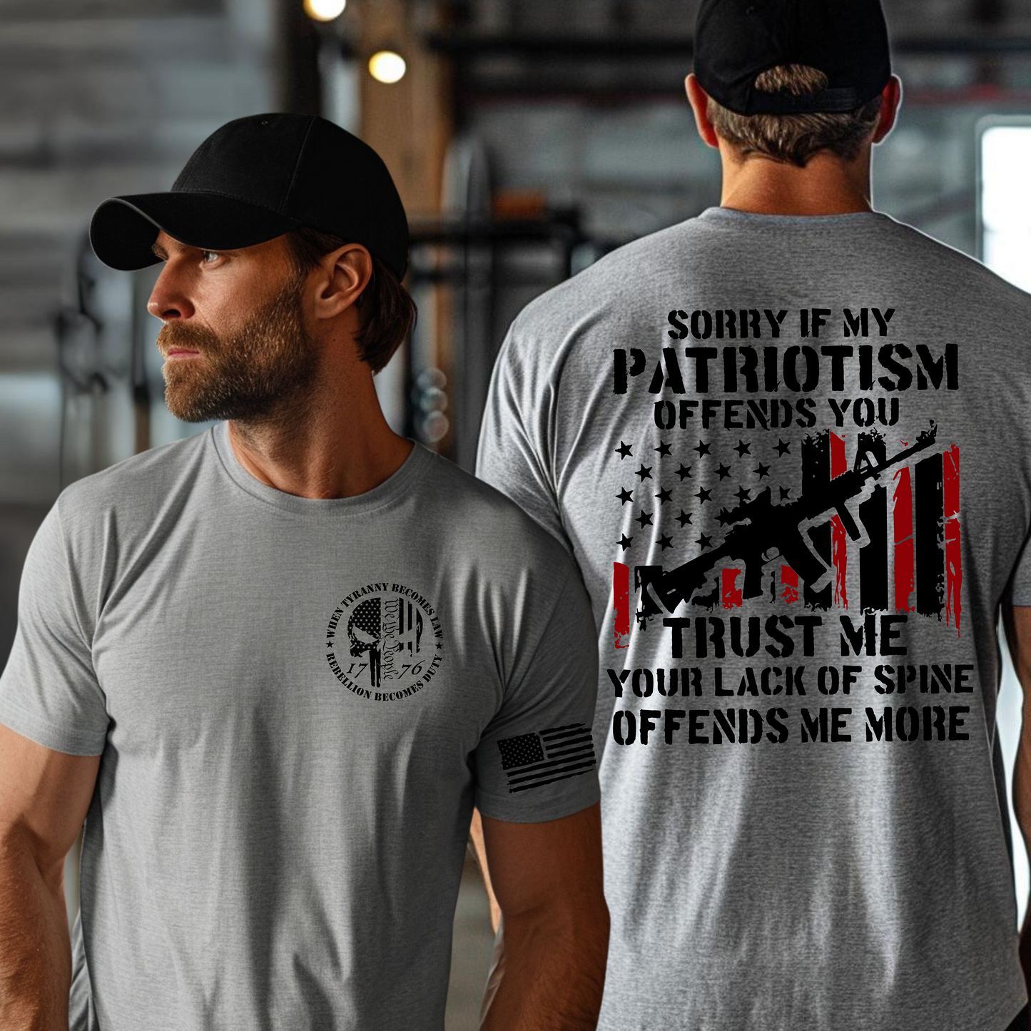 "Sorry If My Patriotism Offends You, Your Lack of Spine Offends Me More" Men's T-Shirt – Bold American Pride Tee