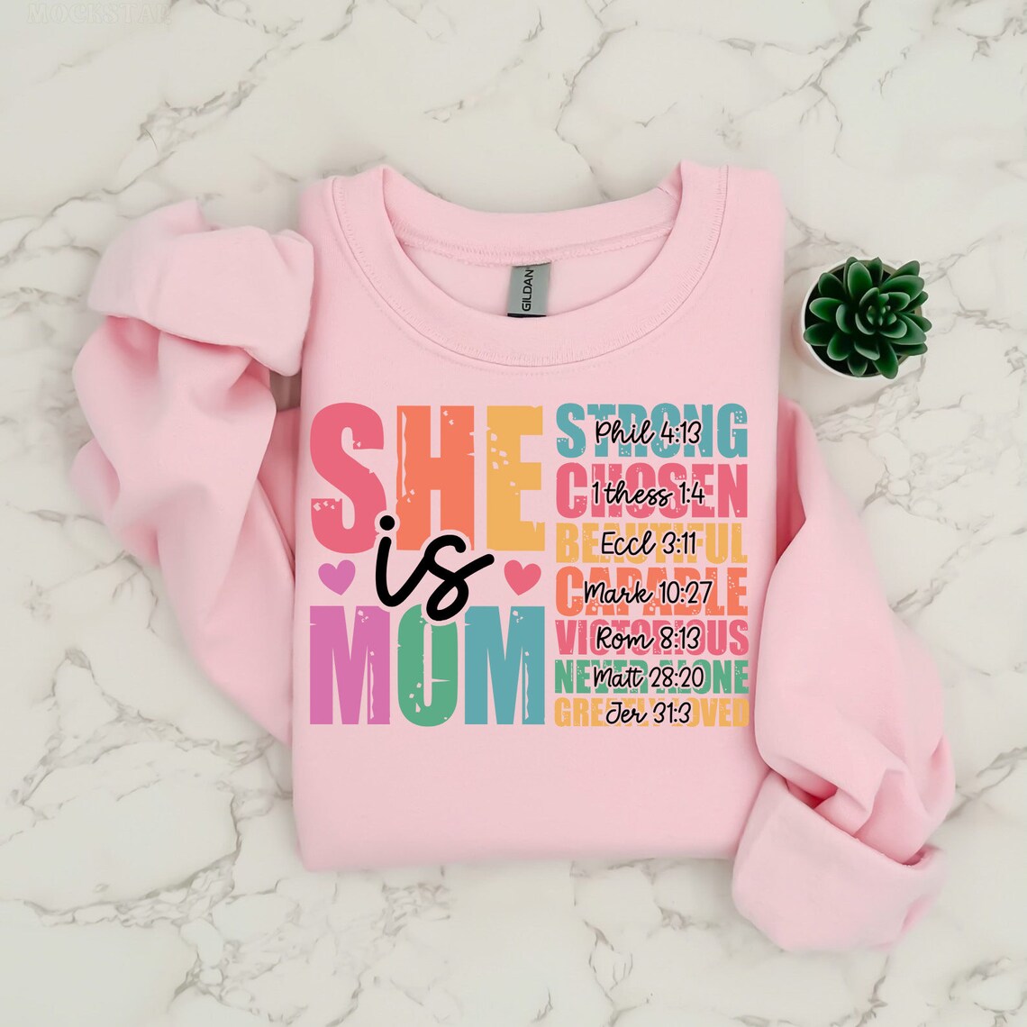"She is Mom" Inspirational Christian Women's Sweatshirt – Cute, Faith-Filled Gift for Moms