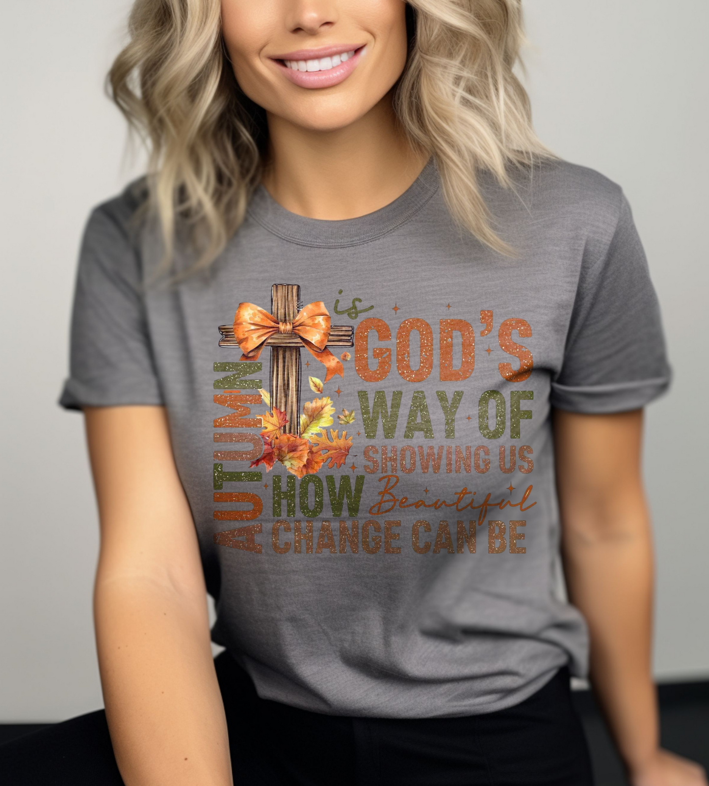 Faithful Harvest: Autumn-Inspired Christian Women's Shirt