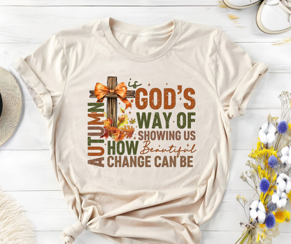 Faithful Harvest: Autumn-Inspired Christian Women's Shirt