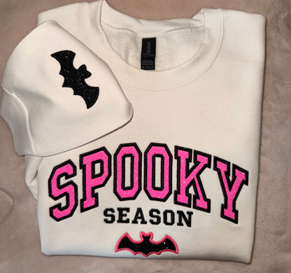 Embroidered Spooky Season Halloween Sweatshirt | Glitter Custom Fall Sweater