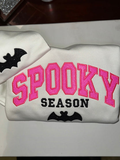 Embroidered Spooky Season Halloween Sweatshirt | Glitter Custom Fall Sweater