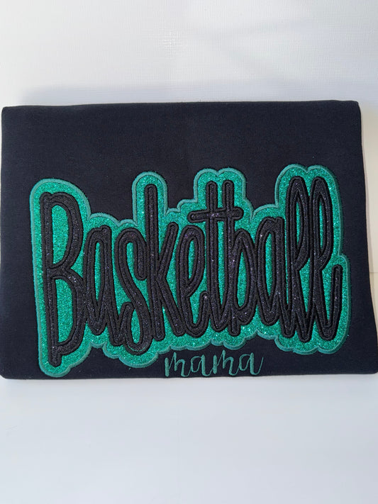 Personalized Basketball Mama Sweatshirt or Hoodie 🏀✨ Custom Glitter Applique Game Day Design