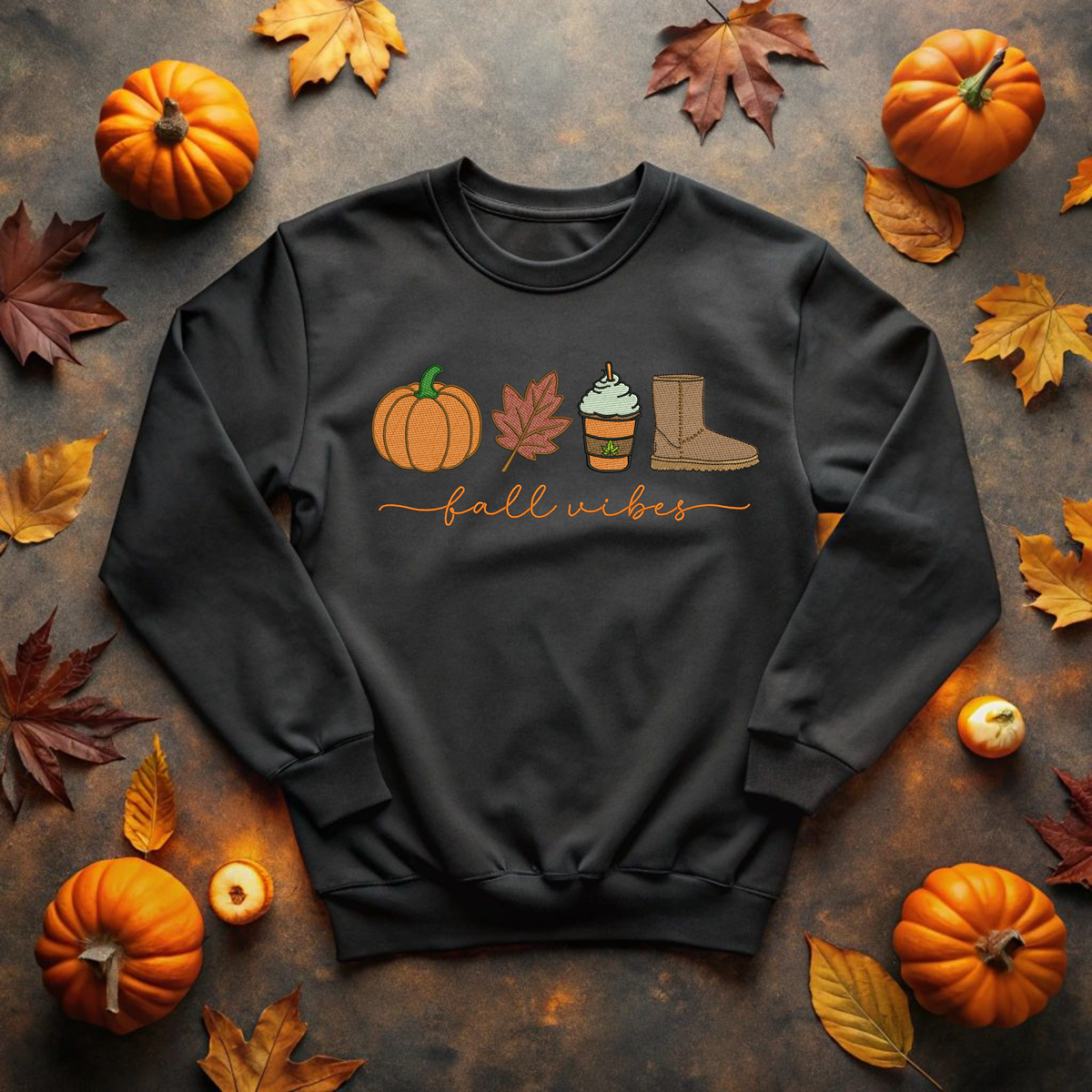 🧡 Fall Vibes Embroidered Sweatshirt