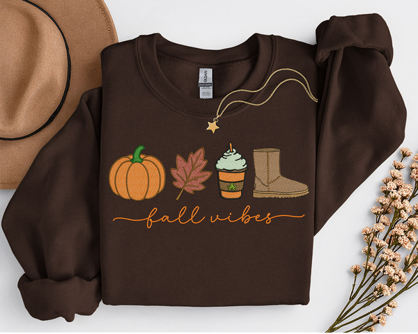 🧡 Fall Vibes Embroidered Sweatshirt